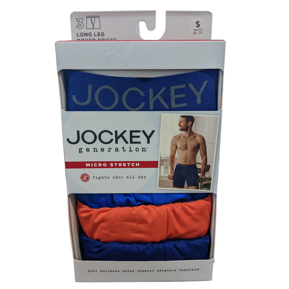 Jockey Generation 3pk Long Leg Boxer Briefs S‎ Mens Micro Stretch Earth Friendly - Picture 1 of 6